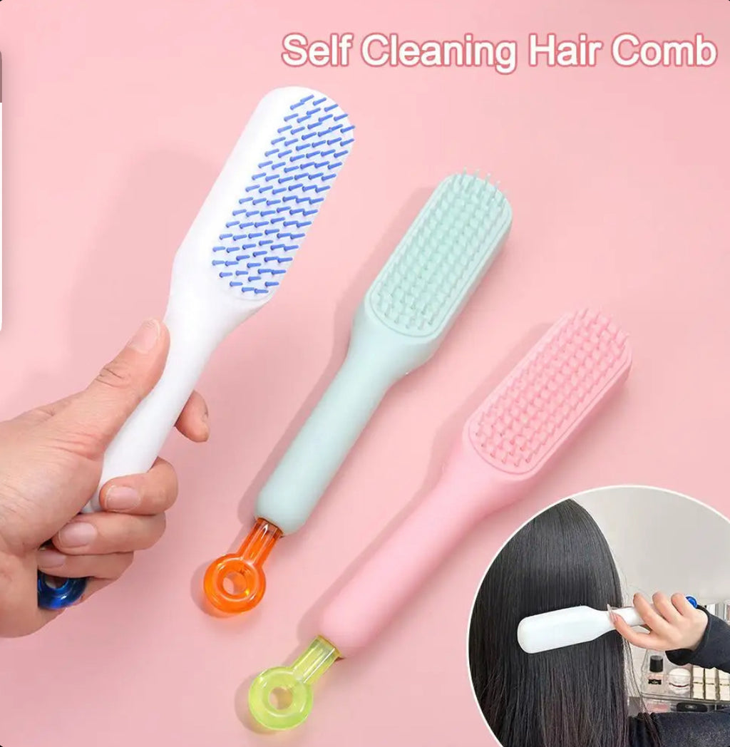 Premium Self Cleaning Hair Brush | One-Click Hair Removal Comb
